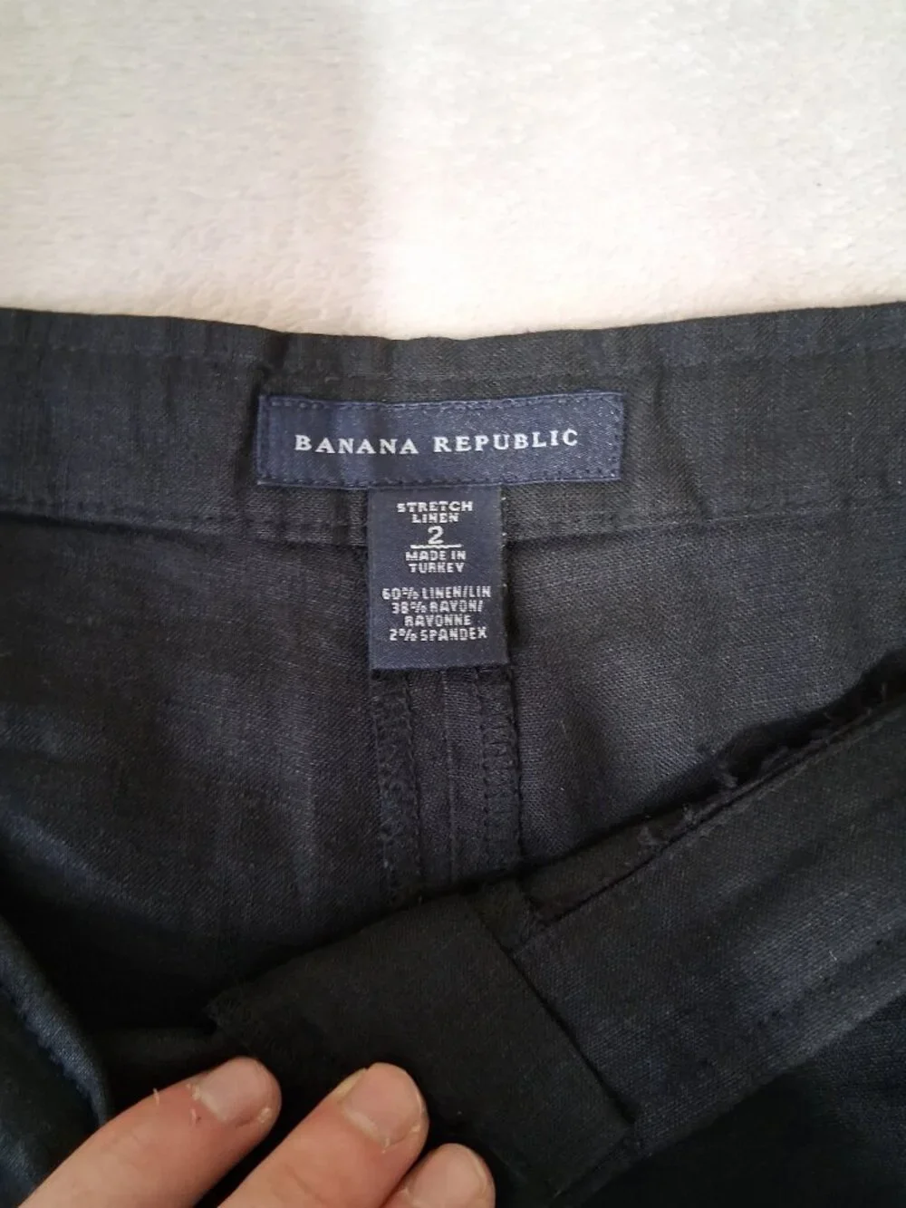 Banana Republic Linen Trousers Womens Sz 2 Vintage Y2k Wide Leg Roll Tab Pants